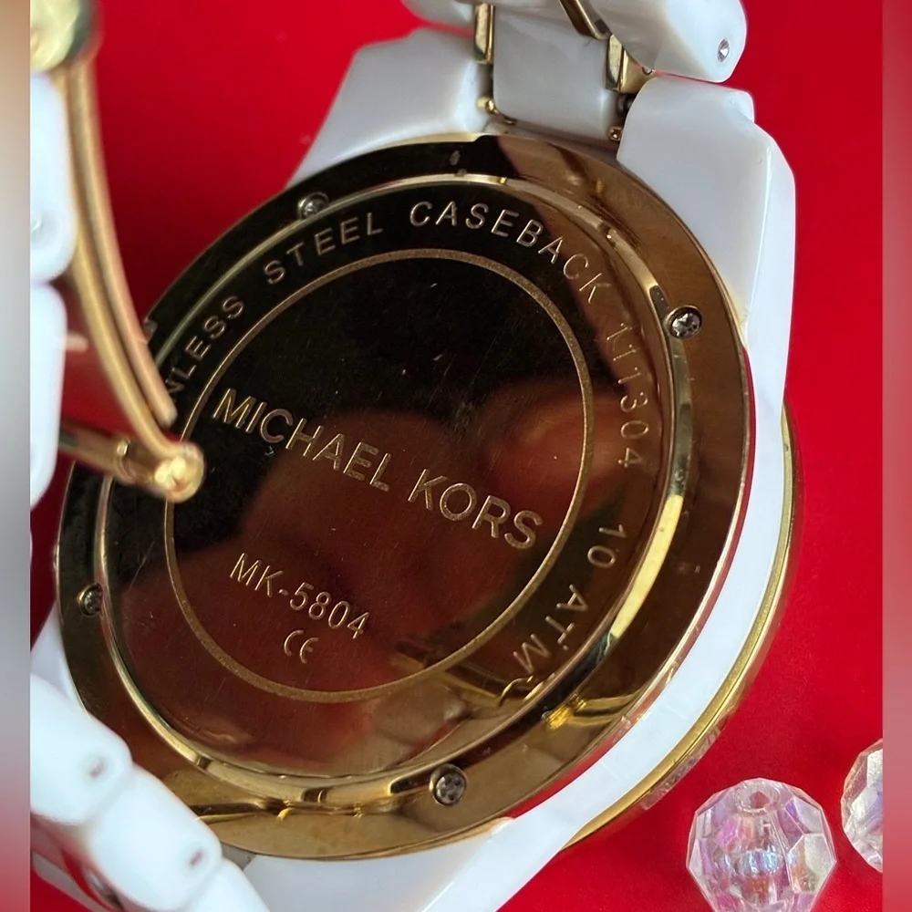 Michael Kors White and Gold Women's Watch